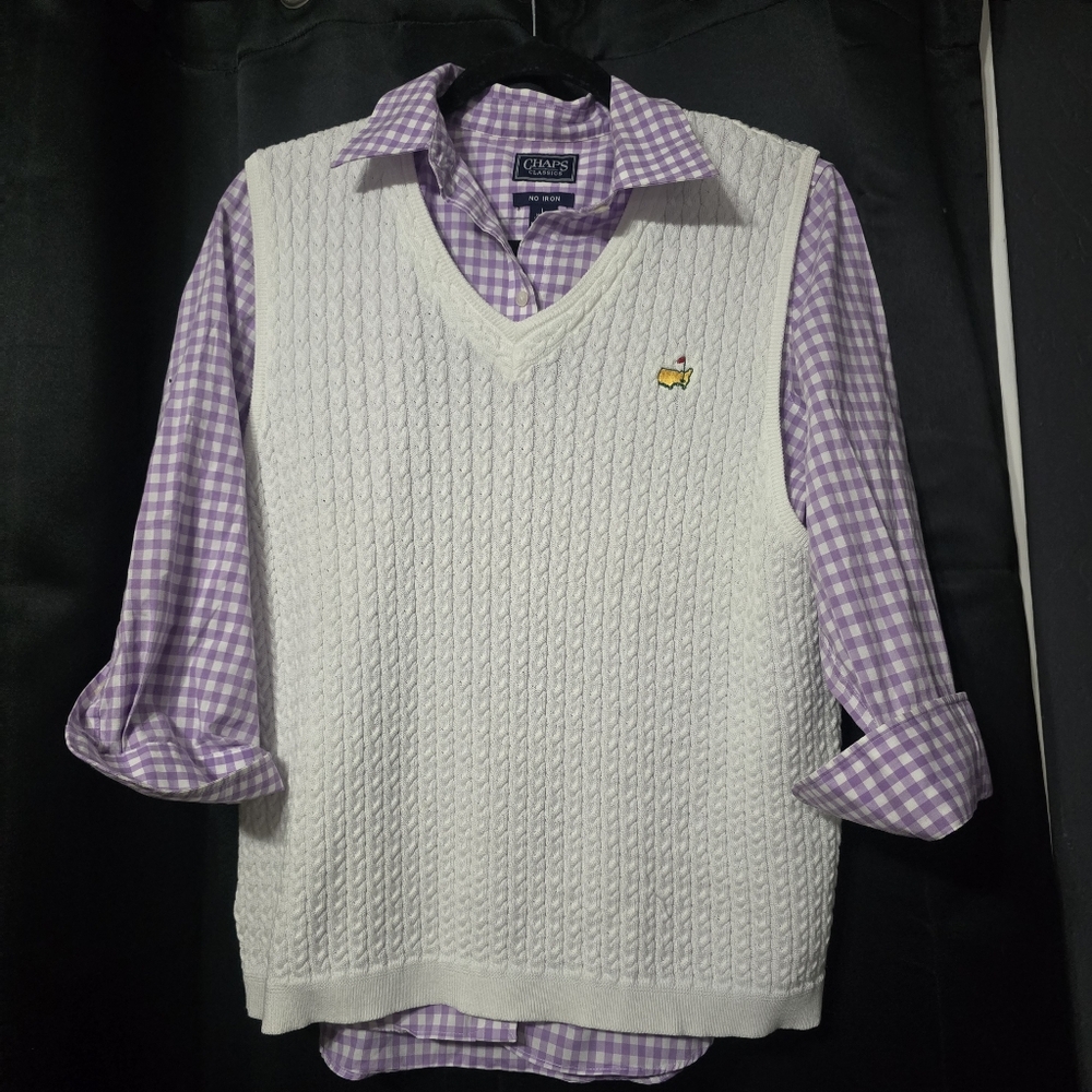 Masters White Knit Vest Large - Bobby Jones Vintage Augusta National Sweater